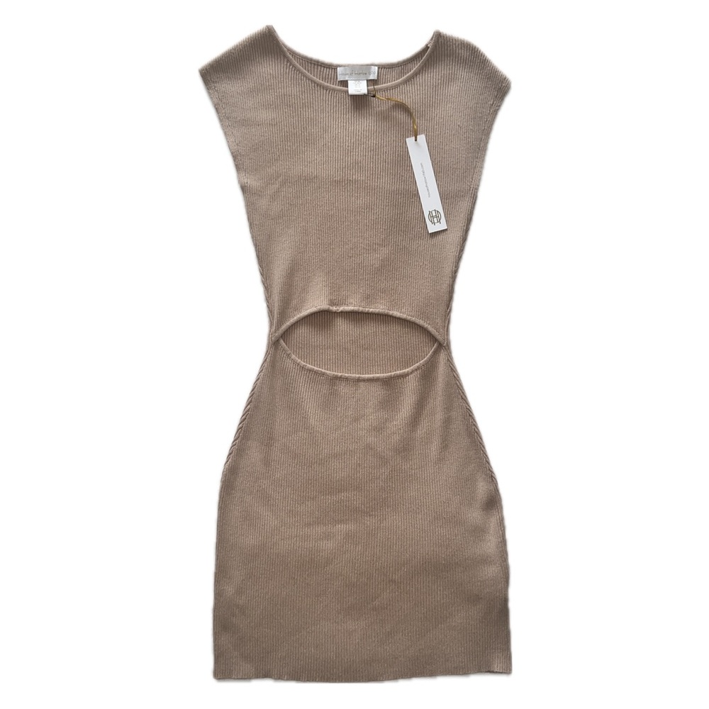 House of Harlow 1960 NWT Front Cutout Ribbed Knit Mini Dress